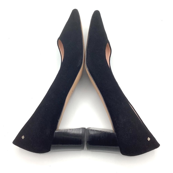 Kate Spade Moulin Pumps Black Suede Leather Heels 9 - Picture 12 of 14